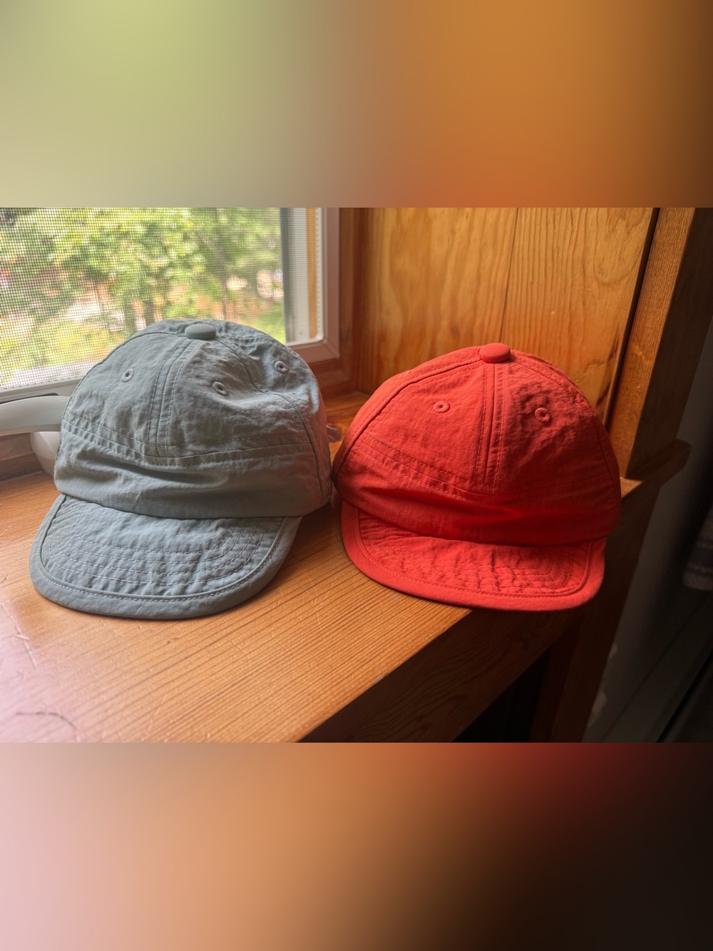 Patagonia Kids Baby Baggies Cap (set of 2) - Pale Blue & Orange